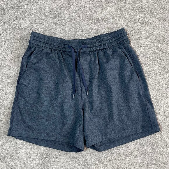 Lululemon Soft Jersey Sweat 5" Shorts Navy Athletic Gym Lounge Men's Large - Picture 1 of 5